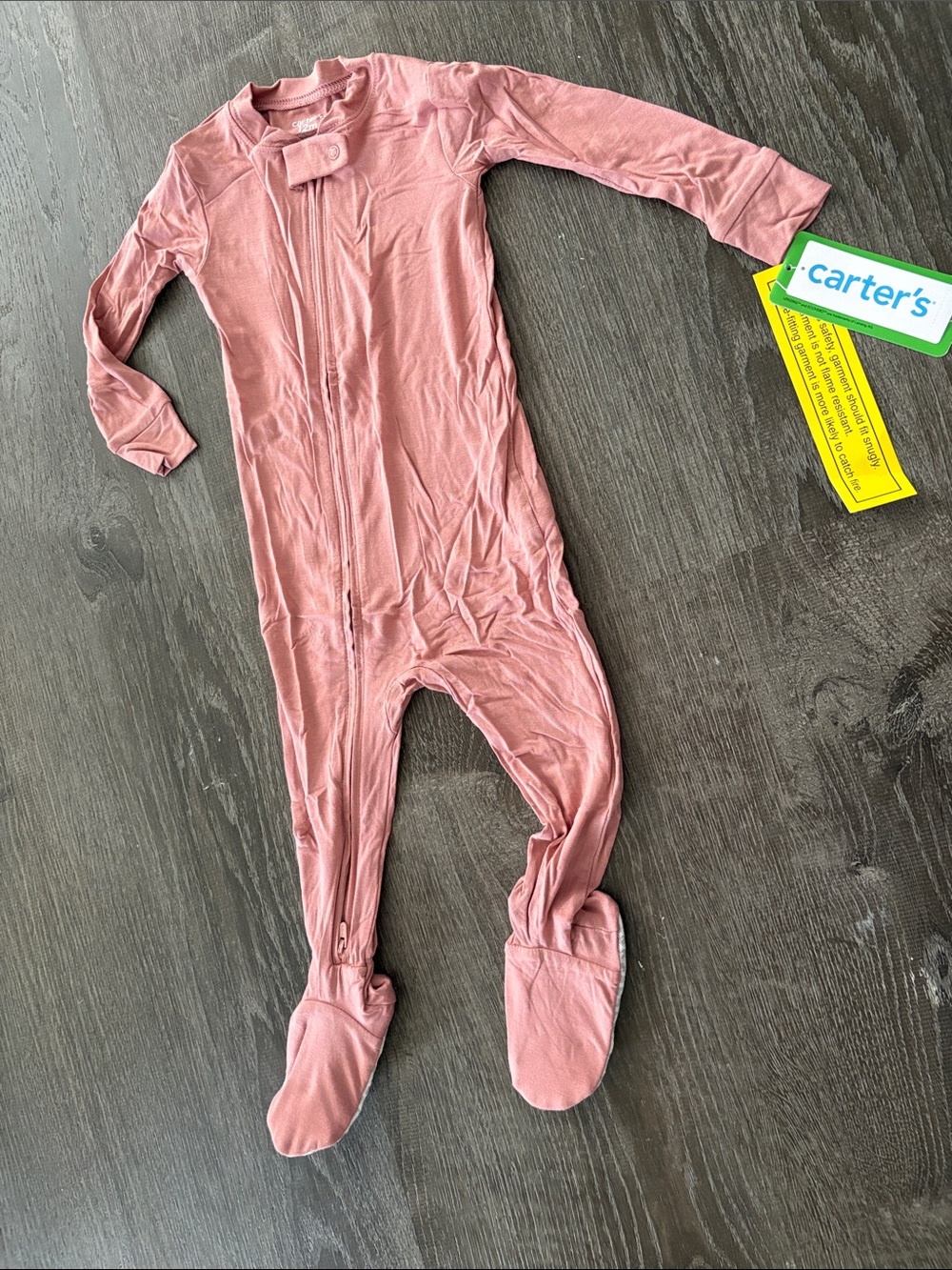 Carter's Dusty Rose Zipper Footed One-Piece